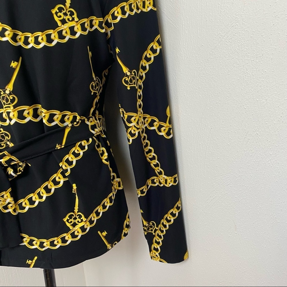 Bae City Chain Print Black and Gold Women Top/Blouse. - Picture 8 of 12